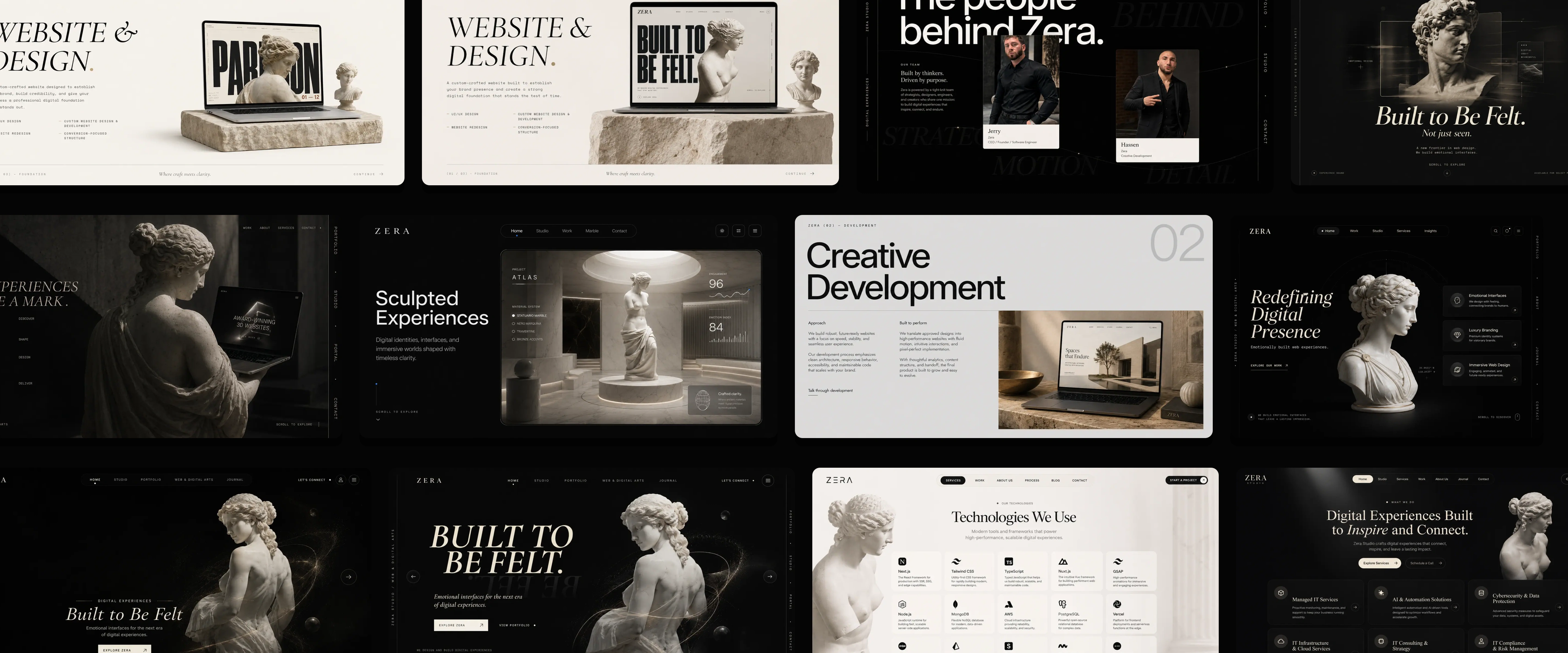 Zera Portfolio initial concept layout